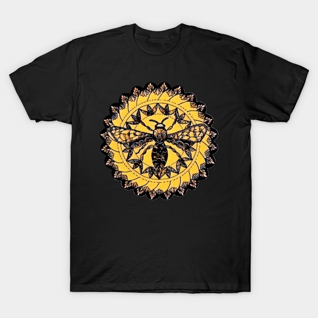 Gothic Moth Dark Black Magic Abstract Mandala Art T-Shirt by BrightShadow